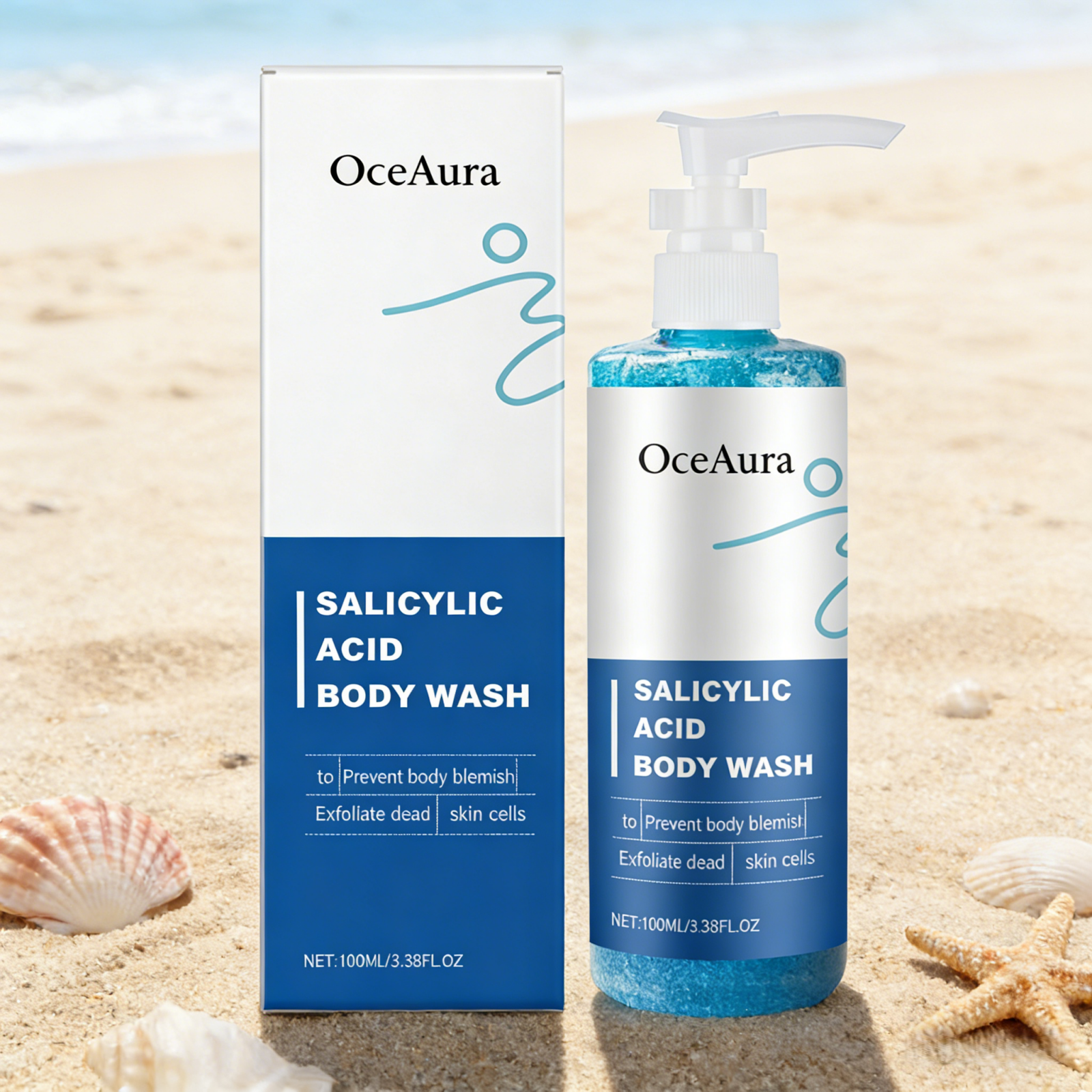 Aha Bha Exfoliant - OceAura Salicylic Acid Shower Gel Professional