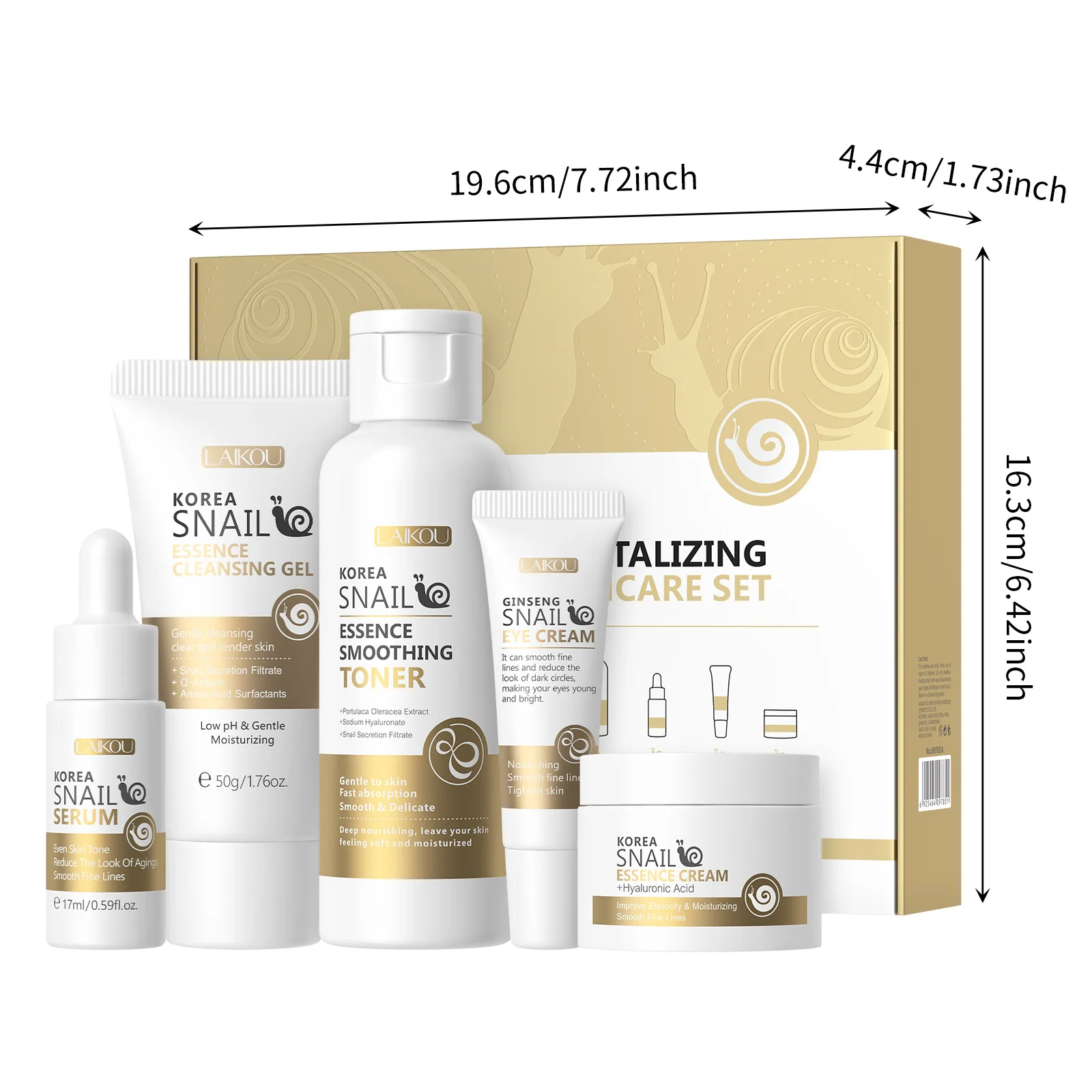 LAIKOU Snail Skin Care Five-pi - Snail Cream Gel บทวิจารณ์และราคา