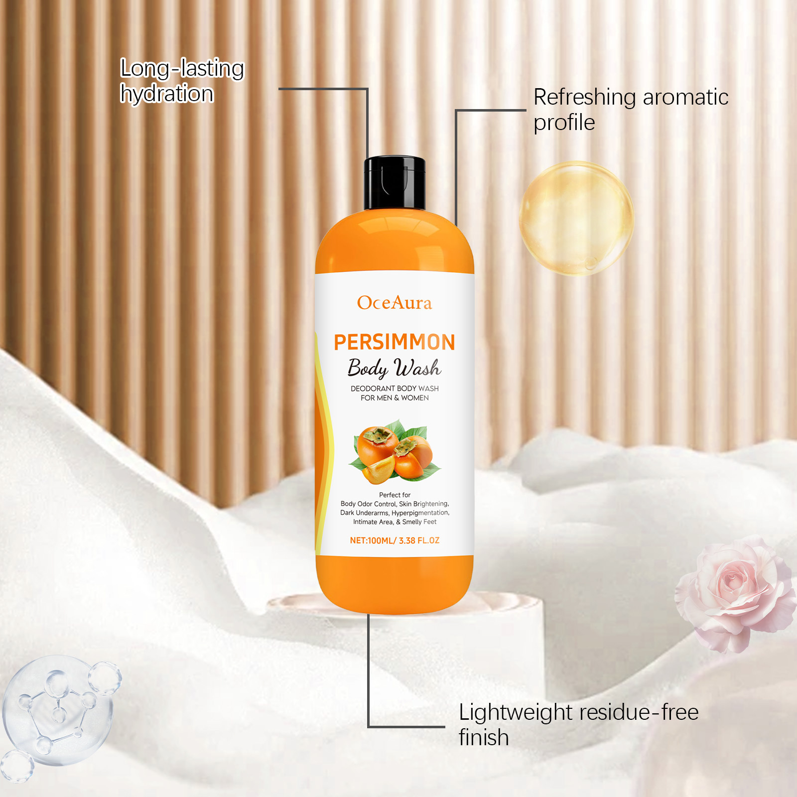 Persimmon Body Wash Remove Dir - Aha Bha Exfoliant บทวิจารณ์และราคา