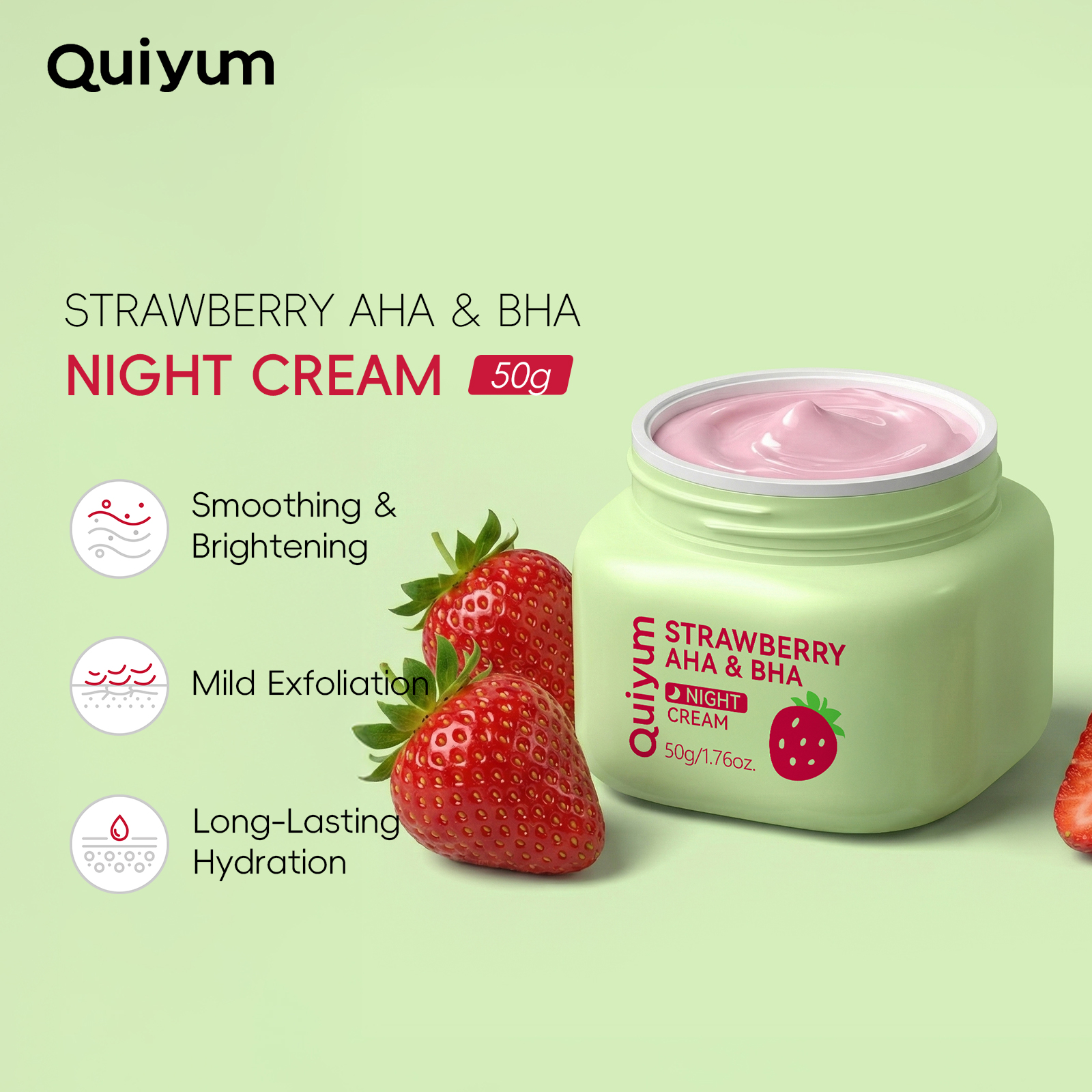 Quiyum Strawberry AHA & BHA Ni - Aha Bha Exfoliant บทวิจารณ์และราคา
